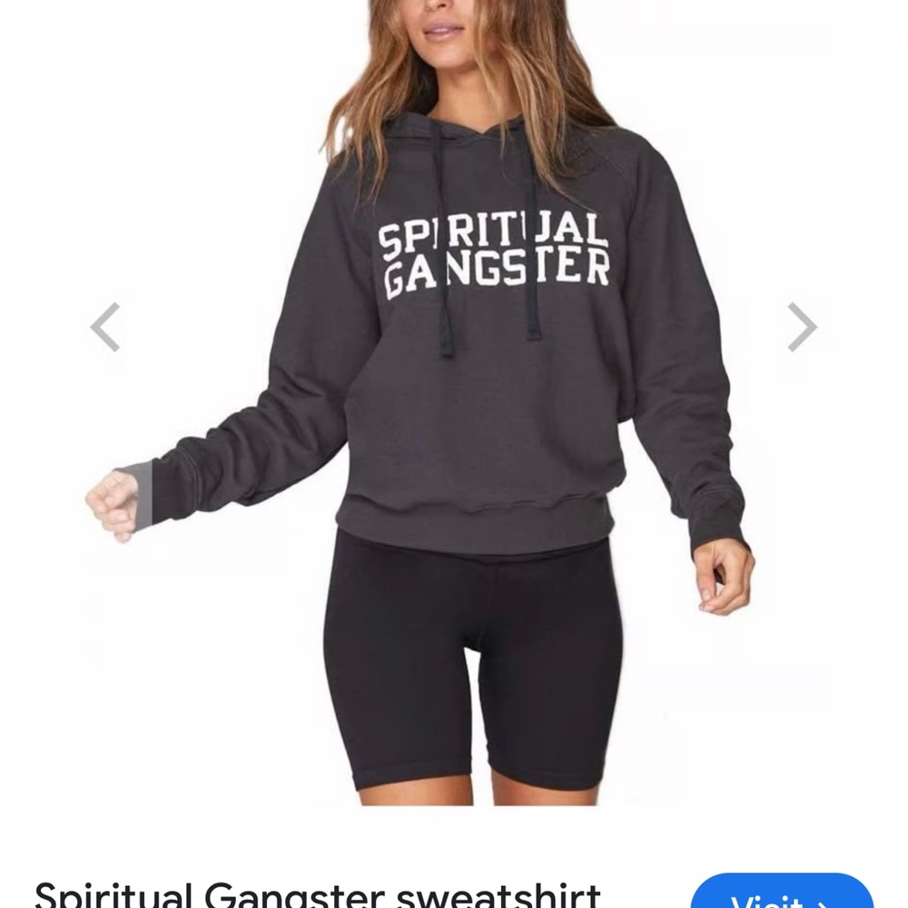 Spiritual Gangster hoodie  Medium Ultrasoft.  Dark grey/ black - Picture 2 of 6